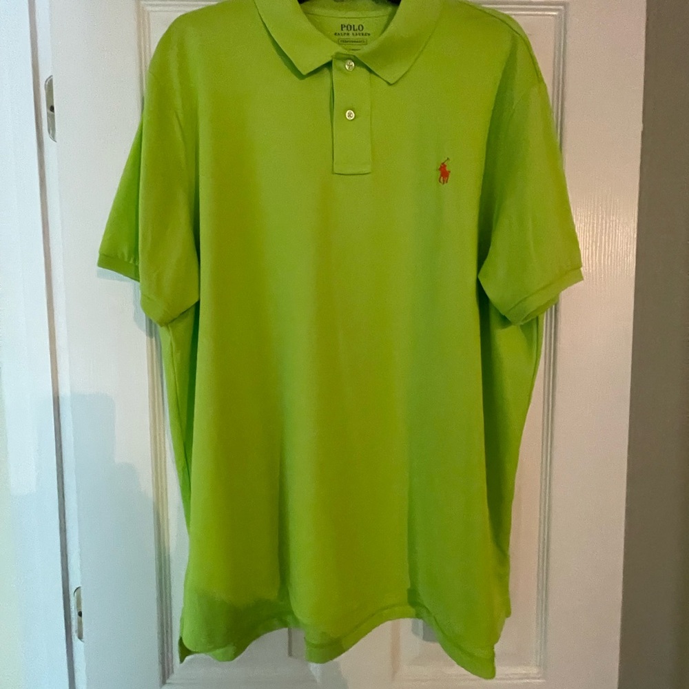 Ralph Lauren Green Performance Polo Shirt Classic Style
